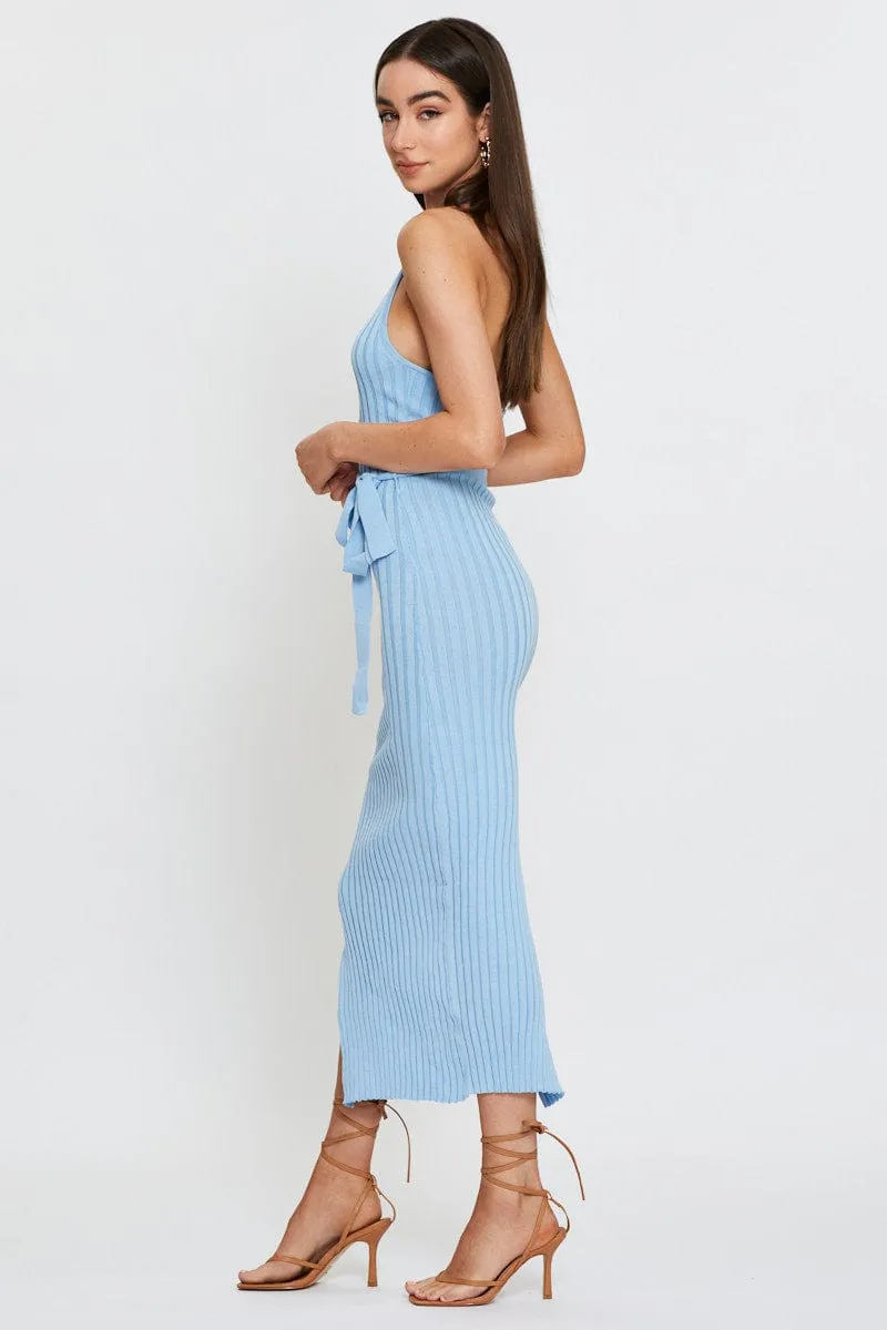 Blue Bodycon Dress Maxi Knit sold by Ally Fashion product image thumbnail 4