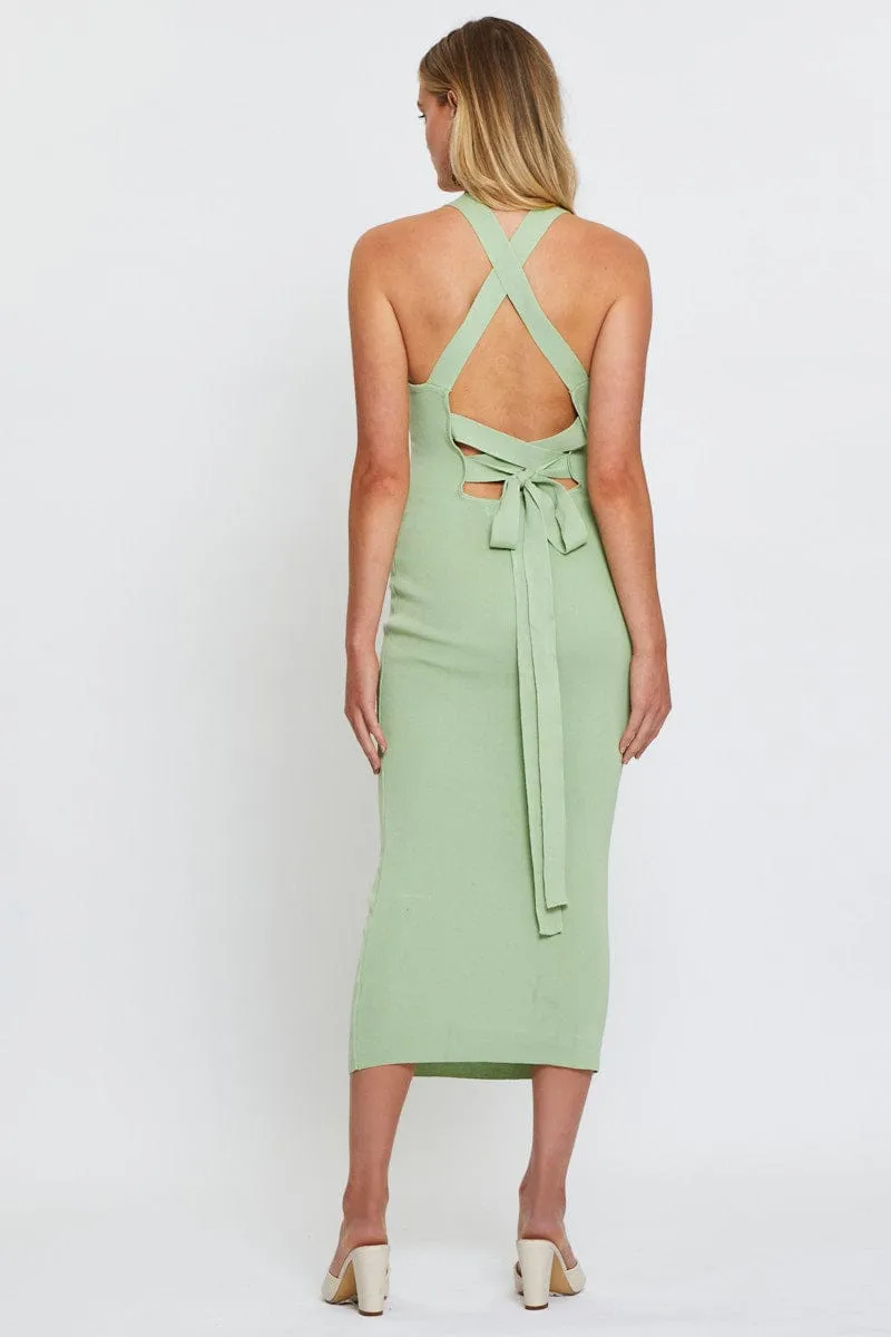 Green Maxi Dress Bodycon Knit sold by Ally Fashion product image thumbnail 5