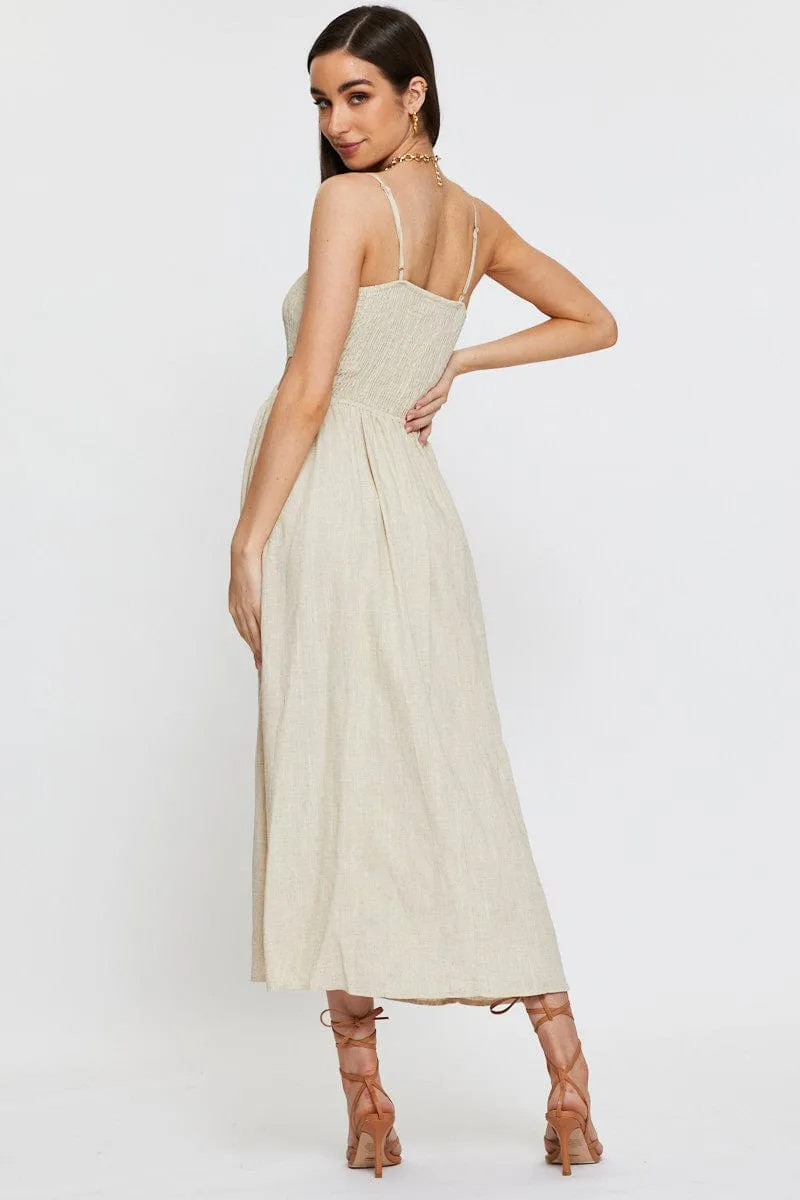 Beige Midi Dress Sleeveless sold by Ally Fashion product image thumbnail 5