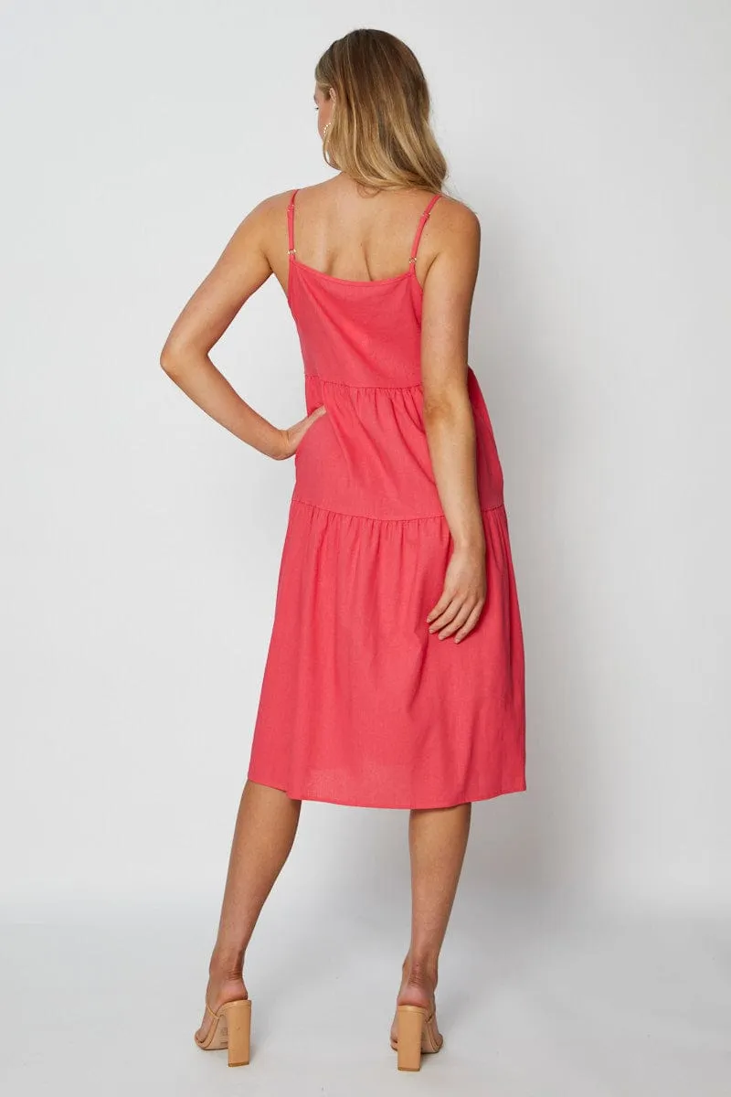 Pink Midi Dress Square Neck sold by Ally Fashion product image thumbnail 5