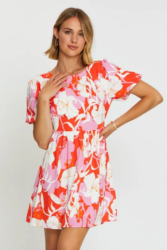 Print Mini Dress Short Sleeve sold by Ally Fashion