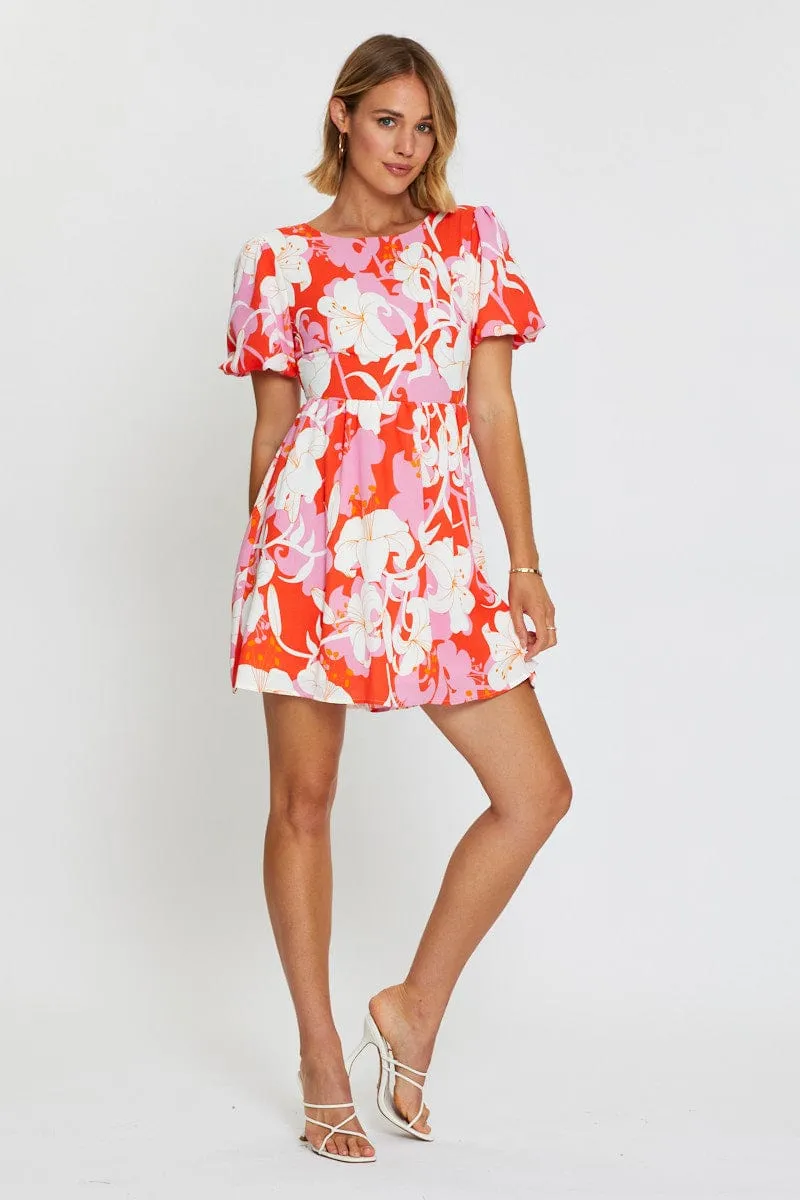 Print Mini Dress Short Sleeve sold by Ally Fashion product image thumbnail 3