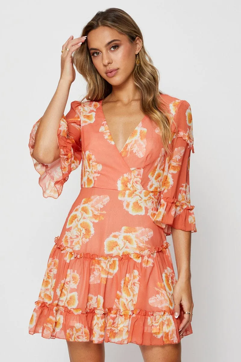 Print Mini Dress Long Sleeve sold by Ally Fashion product image thumbnail 3