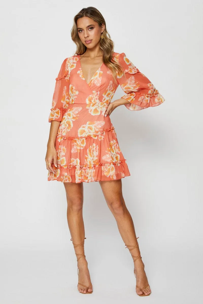 Print Mini Dress Long Sleeve sold by Ally Fashion product image thumbnail 2