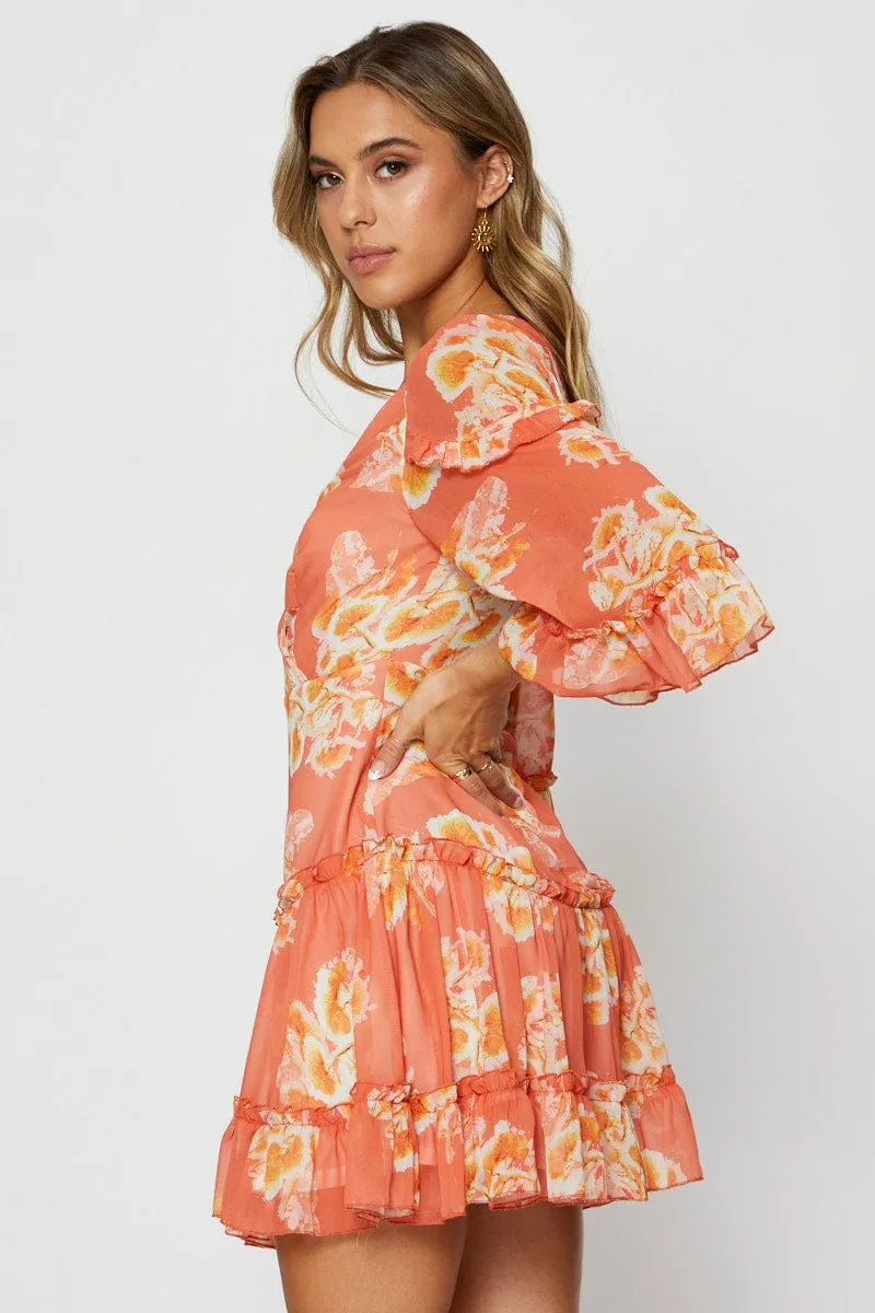 Print Mini Dress Long Sleeve sold by Ally Fashion product image thumbnail 4