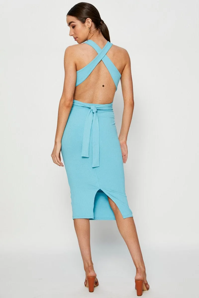 Blue Bodycon Dress Sleeveless sold by Ally Fashion product image thumbnail 5