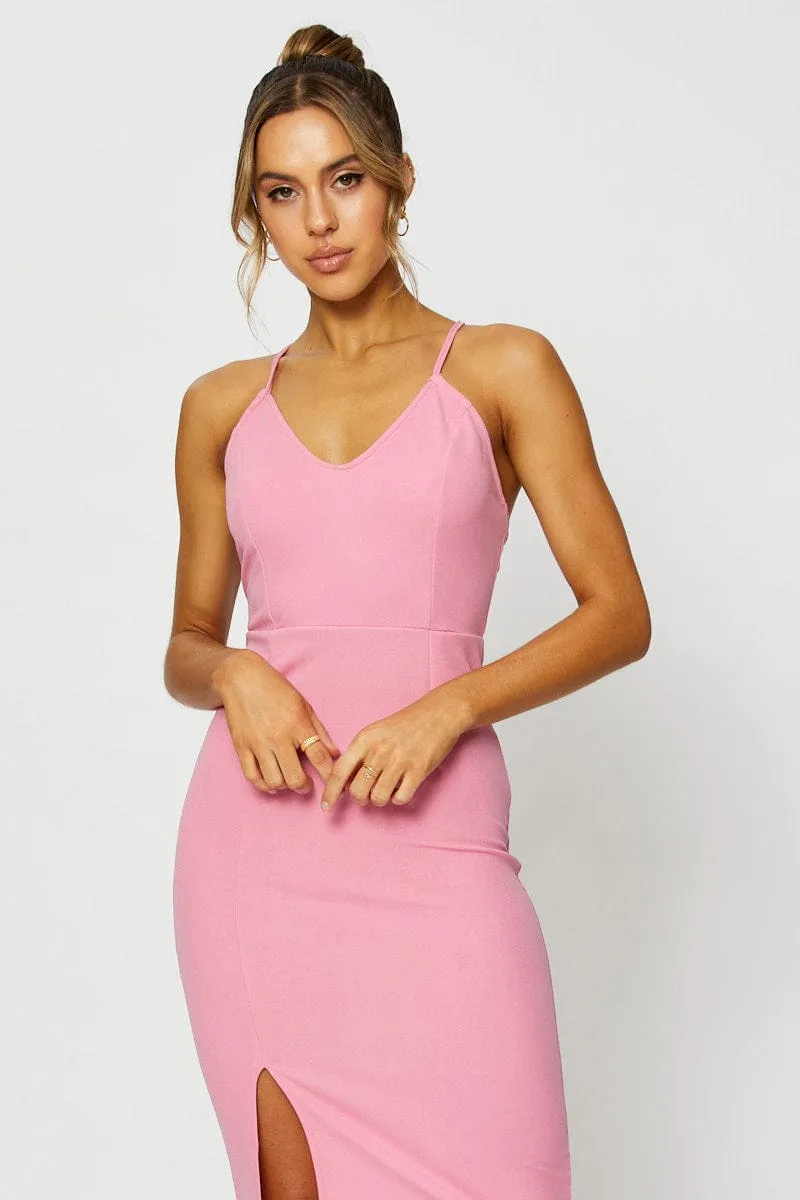 Pink Bodycon Dress Midi sold by Ally Fashion product image thumbnail 2