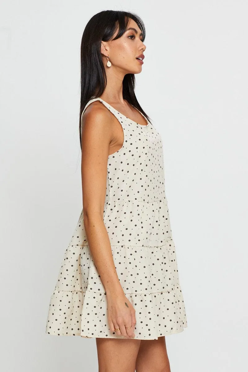Print Mini Dress Sleeveless Round Neck sold by Ally Fashion product image thumbnail 4