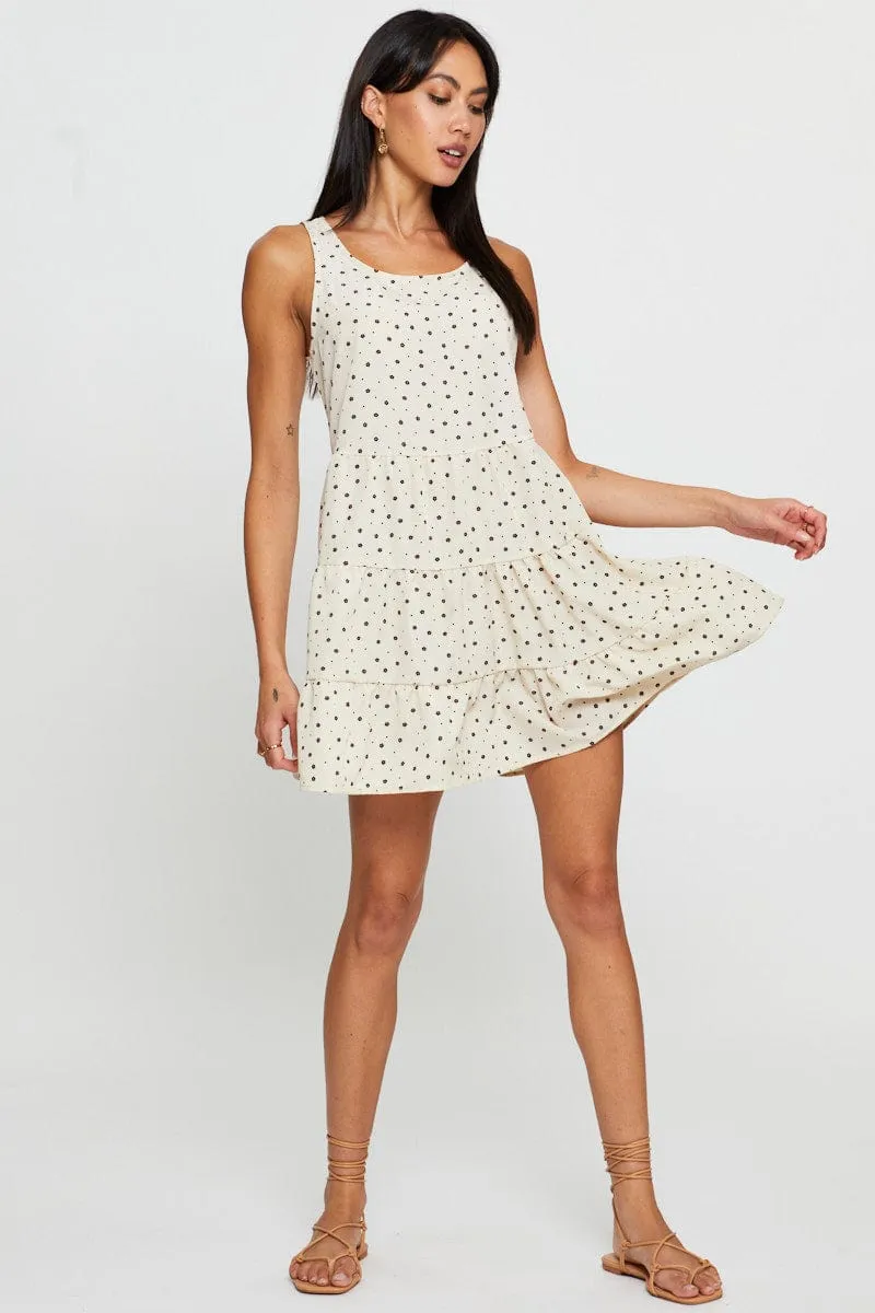 Print Mini Dress Sleeveless Round Neck sold by Ally Fashion product image thumbnail 2