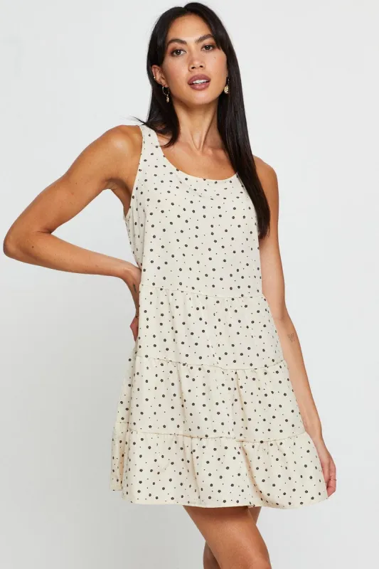 Print Mini Dress Sleeveless Round Neck sold by Ally Fashion