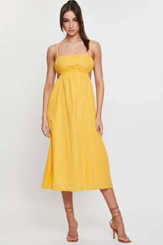 Orange Midi Dress Sleeveless sold by Ally Fashion