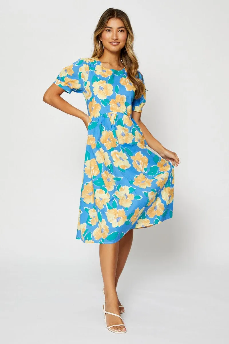 Print Midi Dress Short Sleeve sold by Ally Fashion