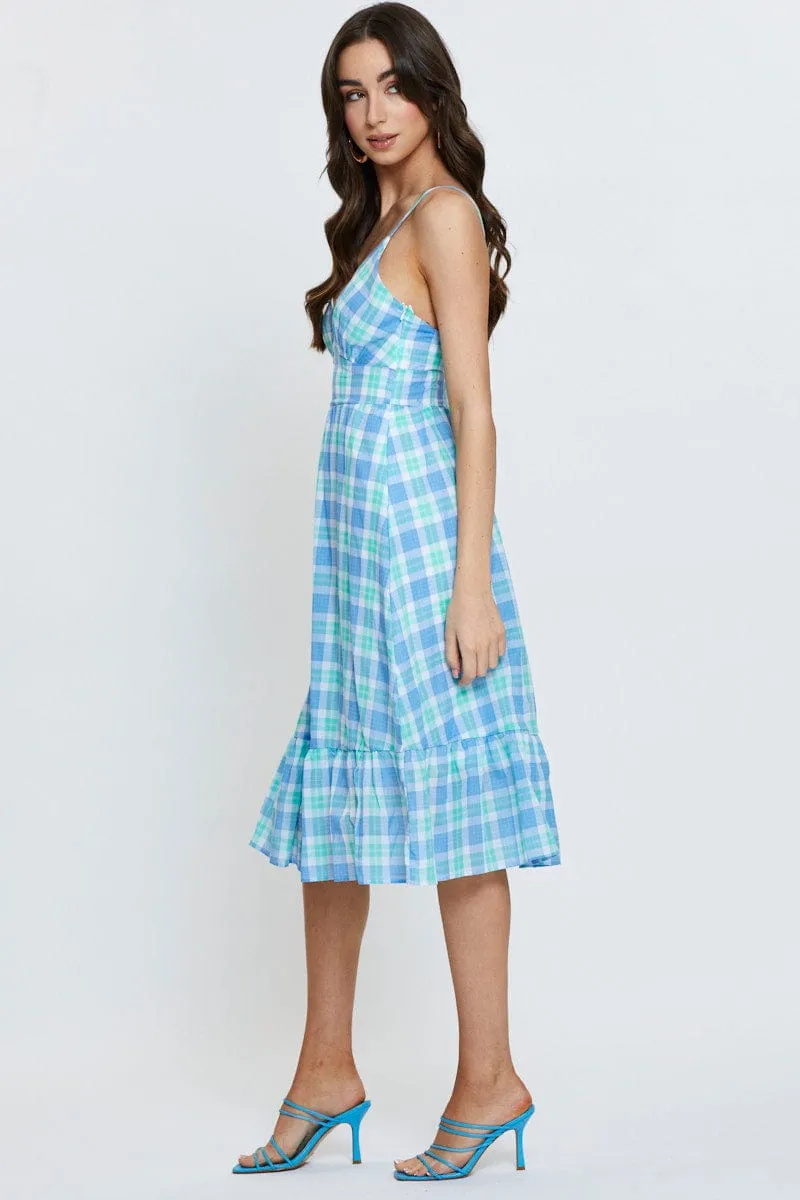 Check Midi Dress Sleeveless sold by Ally Fashion product image thumbnail 4