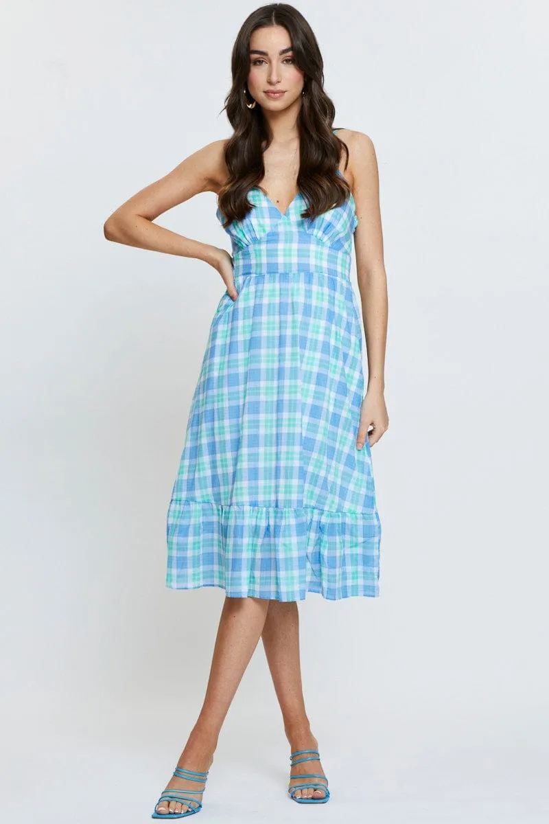 Check Midi Dress Sleeveless sold by Ally Fashion product image thumbnail 3