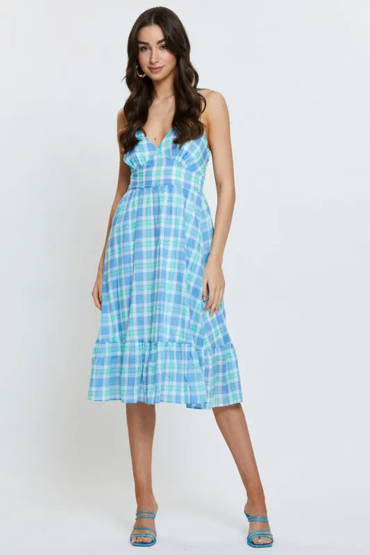 Check Midi Dress Sleeveless sold by Ally Fashion