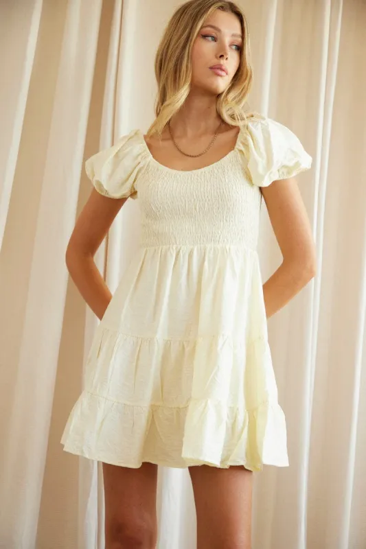 Beige Fit And Flare Dress Short Sleeve Scoop Neck sold by Ally Fashion