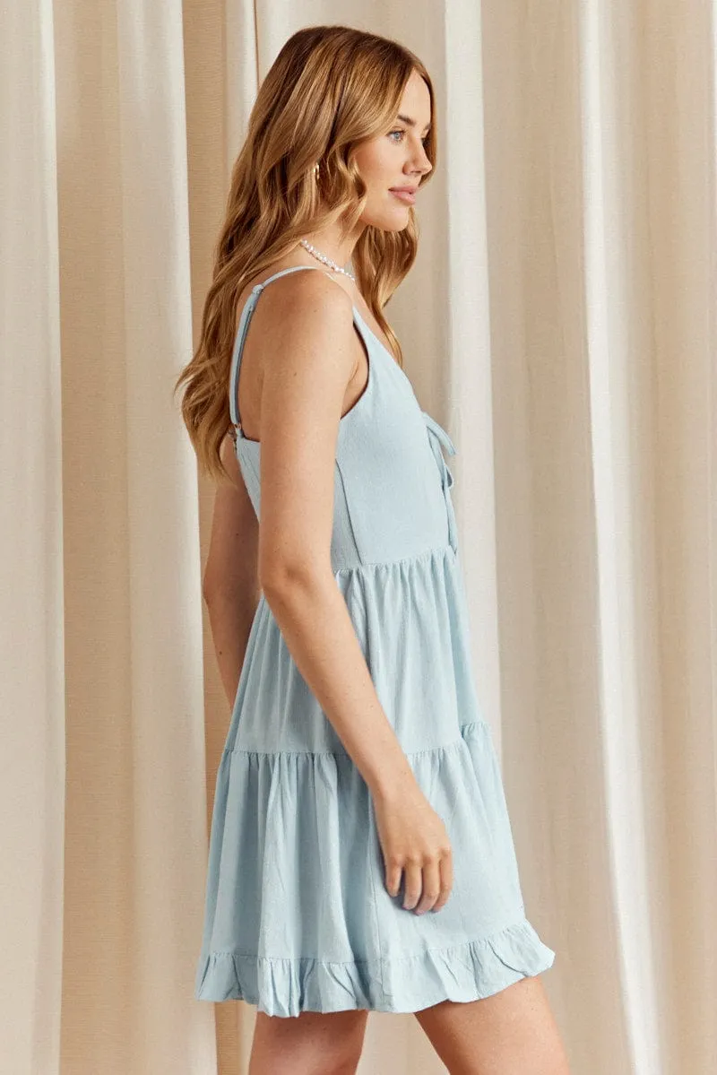 Blue A Line Dress Mini sold by Ally Fashion product image thumbnail 4