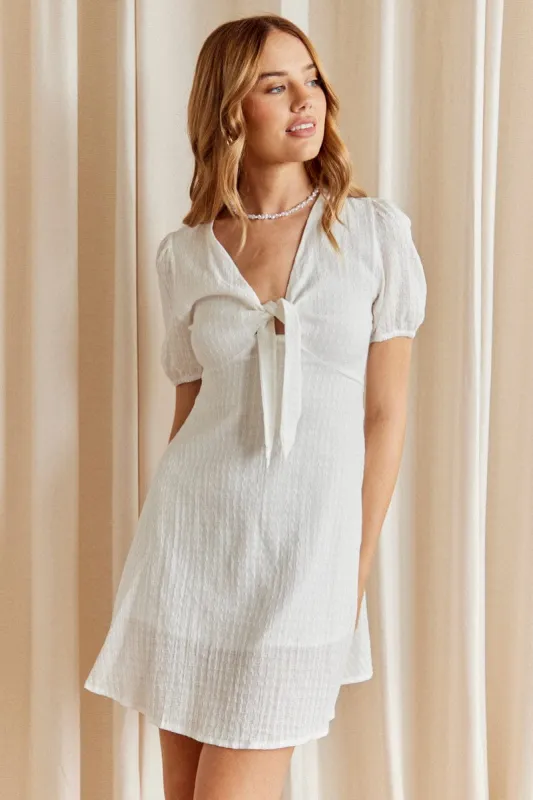 White Mini Dress Short Sleeve sold by Ally Fashion