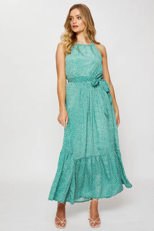 Geo Print Maxi Dress Halter Neck sold by Ally Fashion