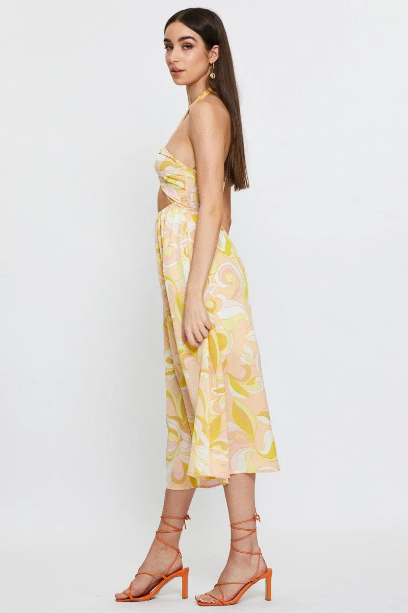Abstract Print Maxi Dress Sleeveless Halter Neck sold by Ally Fashion product image thumbnail 4