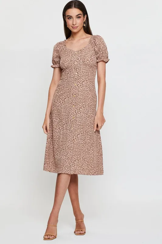 Print Maxi Dress Short Sleeve Square Neck sold by Ally Fashion