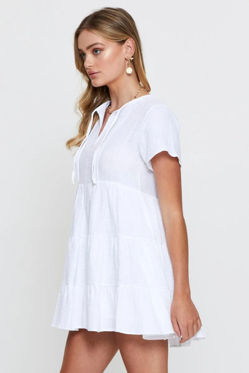 White A Line Dress Mini sold by Ally Fashion product image thumbnail 4
