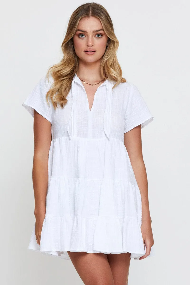 White A Line Dress Mini sold by Ally Fashion