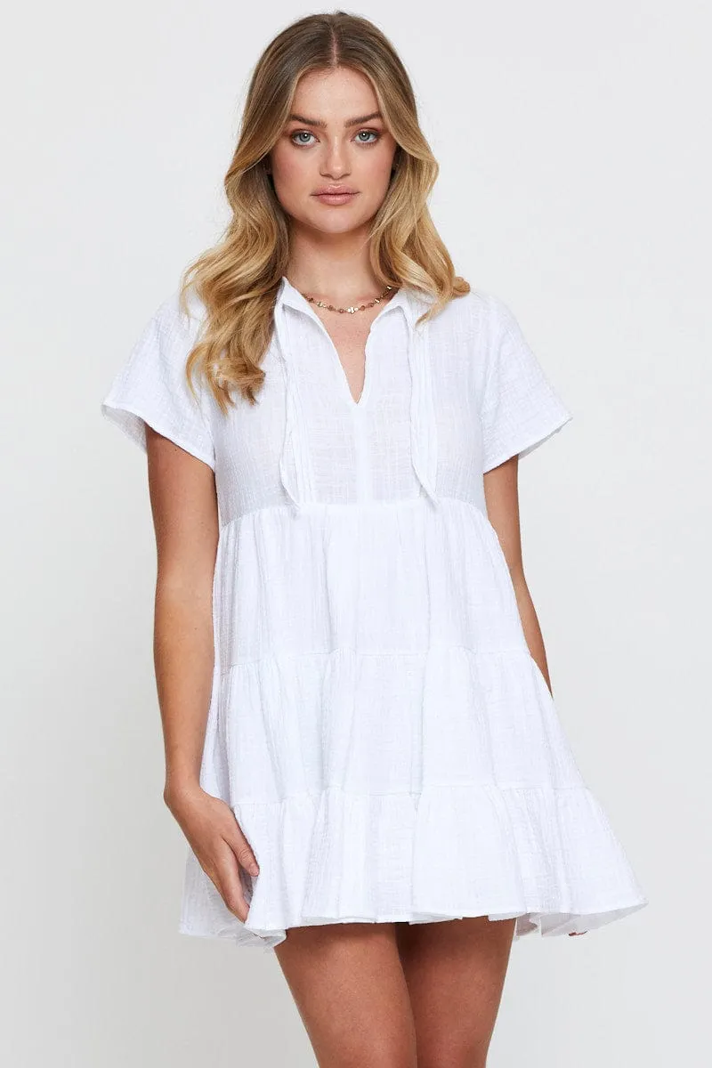 White A Line Dress Mini sold by Ally Fashion product image thumbnail 3