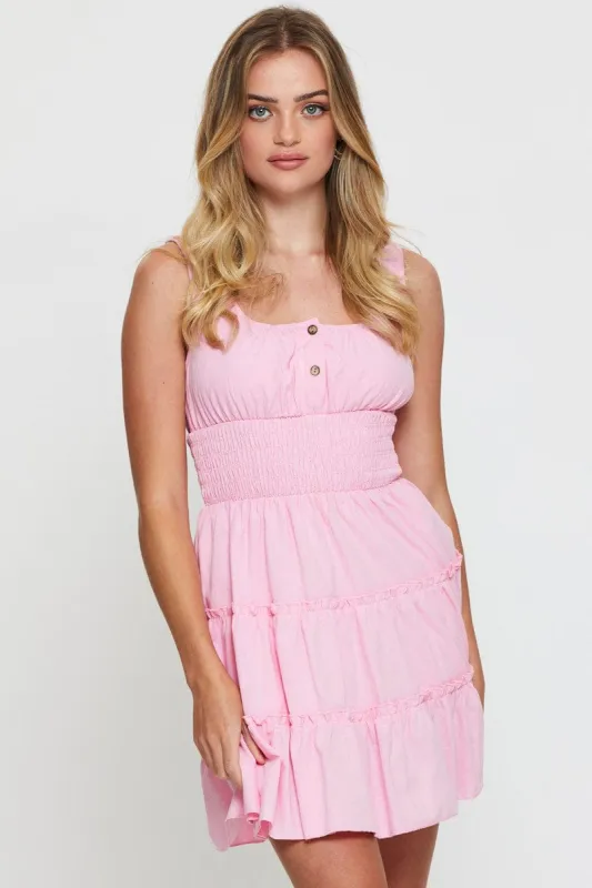 Pink A Line Dress Sleeveless Mini sold by Ally Fashion