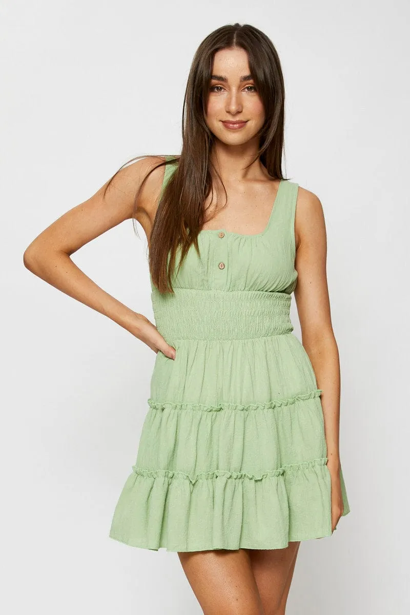 Green A Line Dress Sleeveless Mini sold by Ally Fashion product image thumbnail 3
