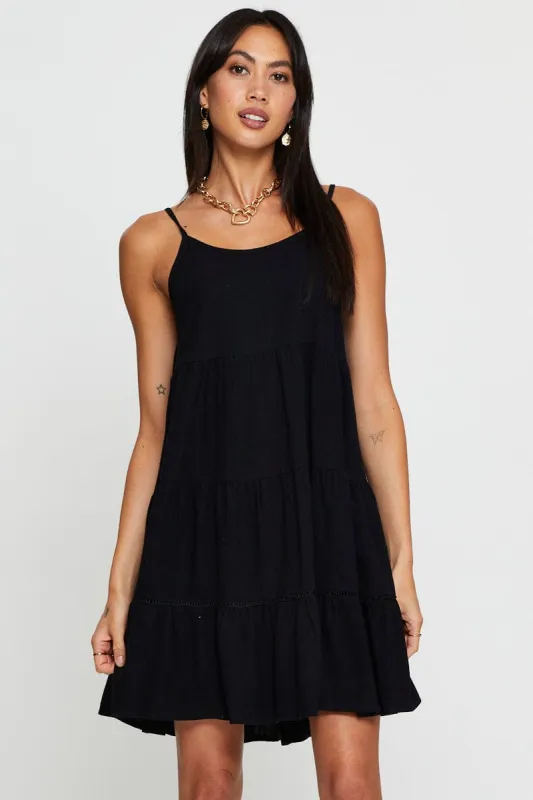 Black Fit And Flare Dress Sleeveless Scoop Neck sold by Ally Fashion