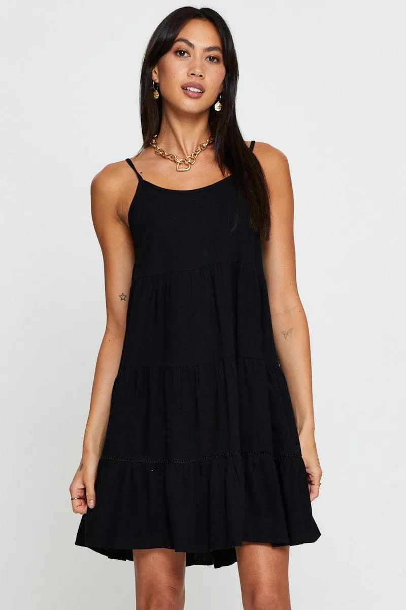Black Fit And Flare Dress Sleeveless Scoop Neck sold by Ally Fashion