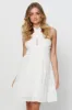 White Fit And Flare Dress Sleeveless Halter Neck sold by Ally Fashion