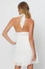 White Fit And Flare Dress Sleeveless Halter Neck sold by Ally Fashion