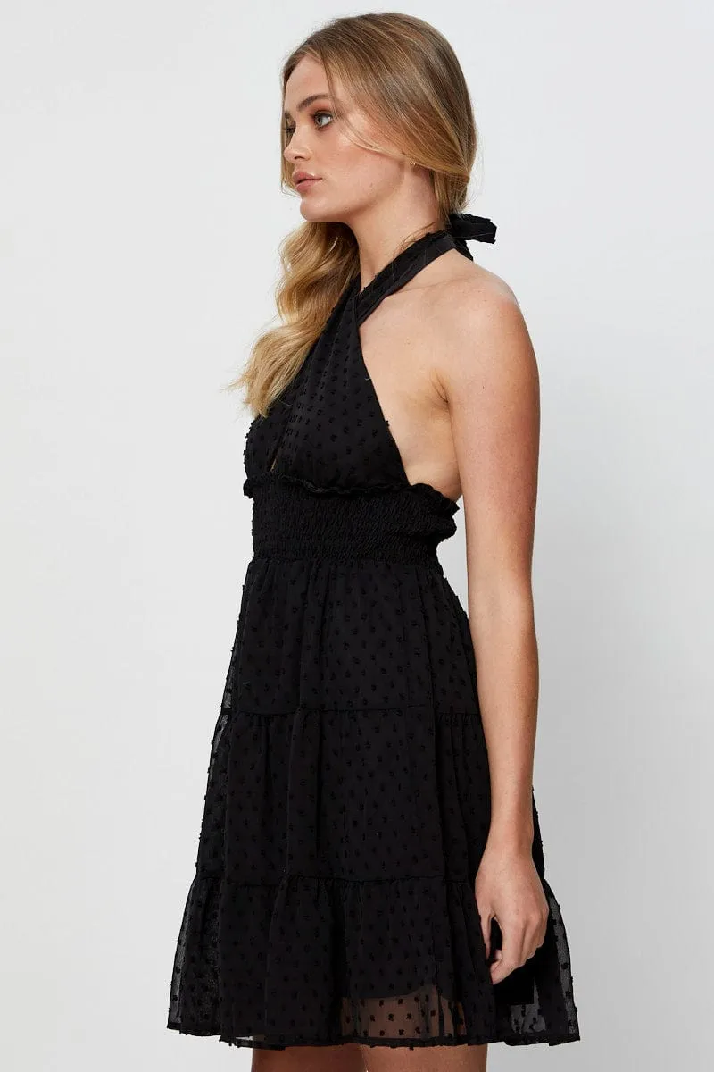 Black Fit And Flare Dress Sleeveless Halter Neck sold by Ally Fashion product image thumbnail 4