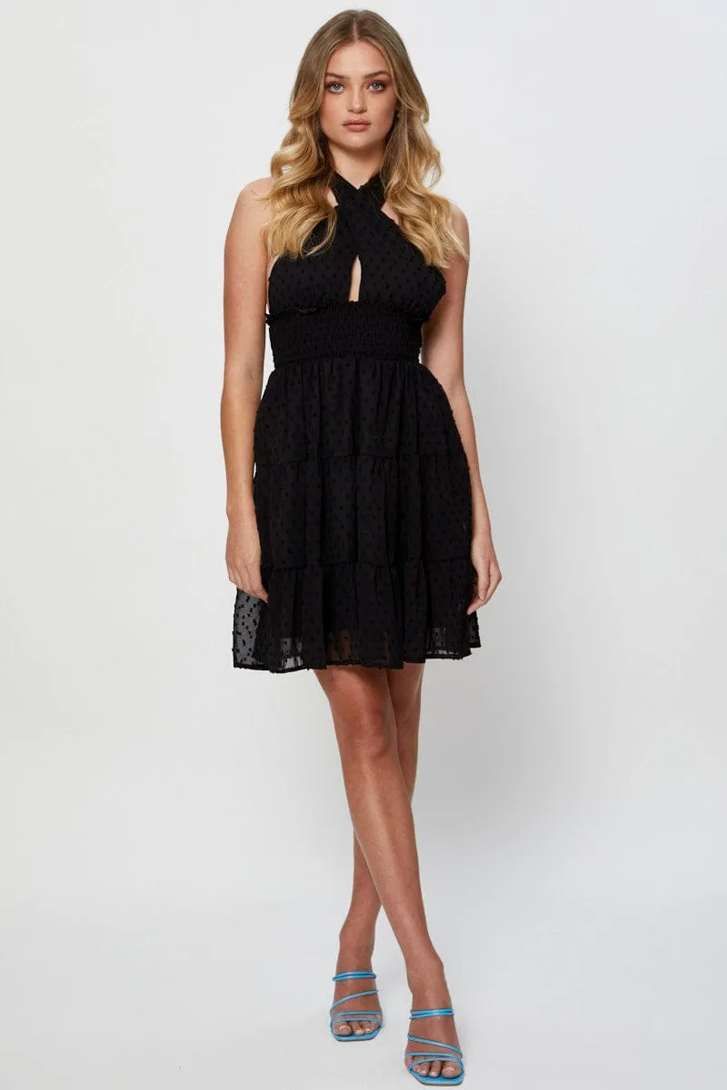 Black Fit And Flare Dress Sleeveless Halter Neck sold by Ally Fashion product image thumbnail 2
