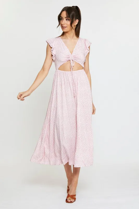 Ditsy Print Maxi Dress Sleeveless V Neck sold by Ally Fashion