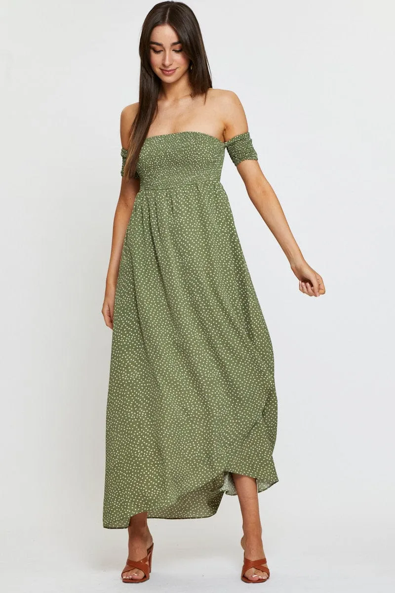Geo Print Maxi Dress Off Shoulder sold by Ally Fashion product image thumbnail 3