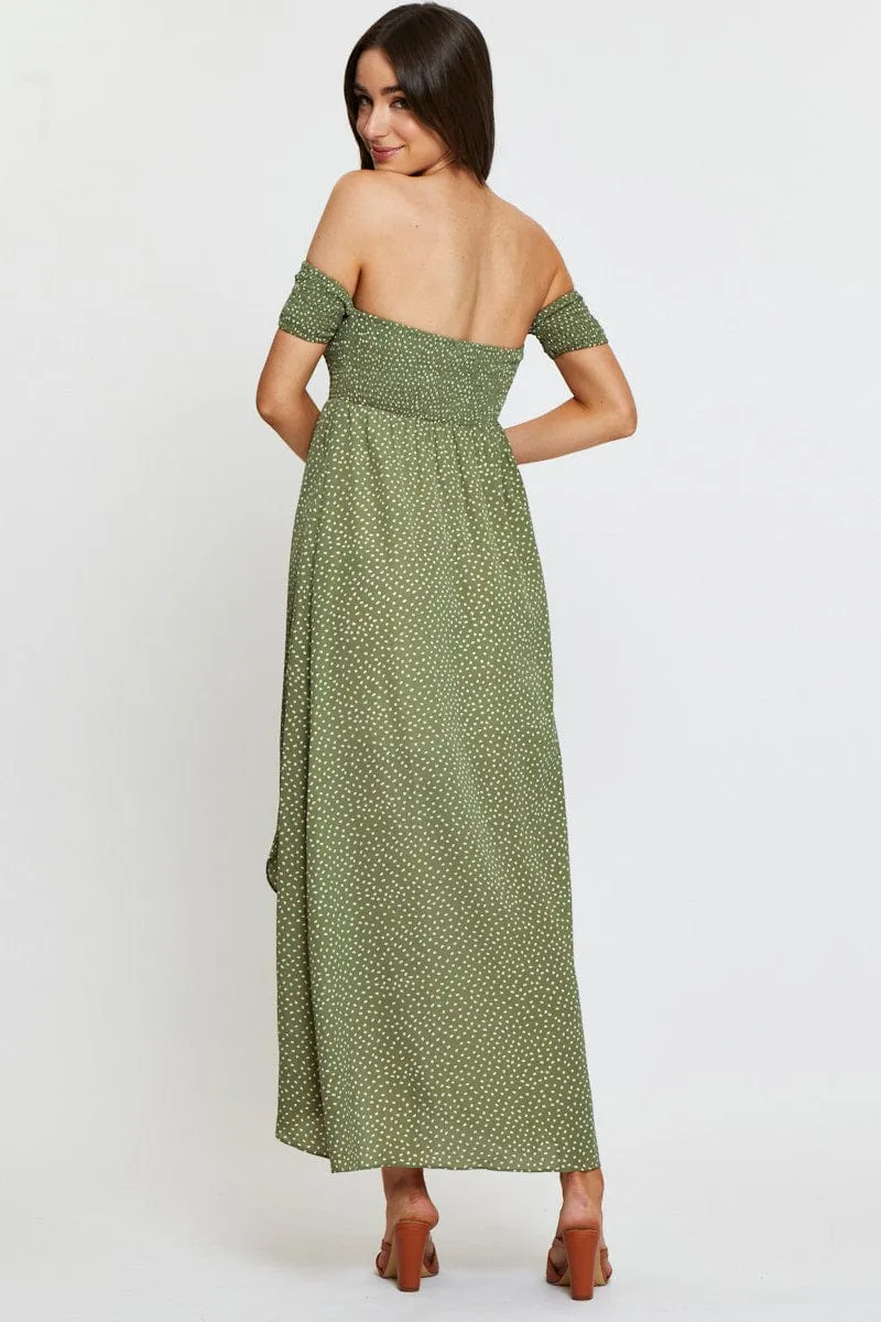 Geo Print Maxi Dress Off Shoulder sold by Ally Fashion product image thumbnail 5