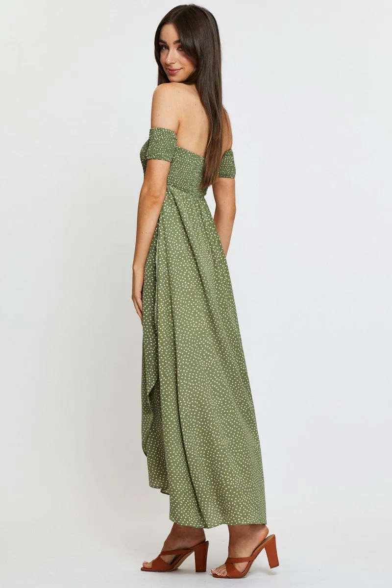 Geo Print Maxi Dress Off Shoulder sold by Ally Fashion product image thumbnail 4
