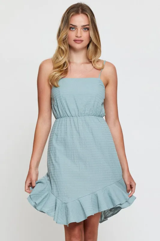 Green Mini Dress Sleeveless Square Neck sold by Ally Fashion