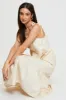 Beige Midi Dress Sleeveless Tie Shoulder sold by Ally Fashion