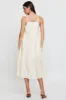 Beige Midi Dress Sleeveless Tie Shoulder sold by Ally Fashion