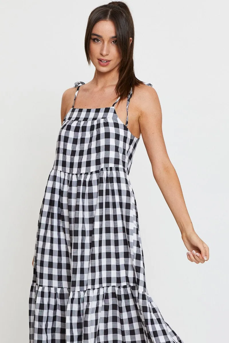 Check Midi Dress Sleeveless Tie Shoulder sold by Ally Fashion product image thumbnail 2