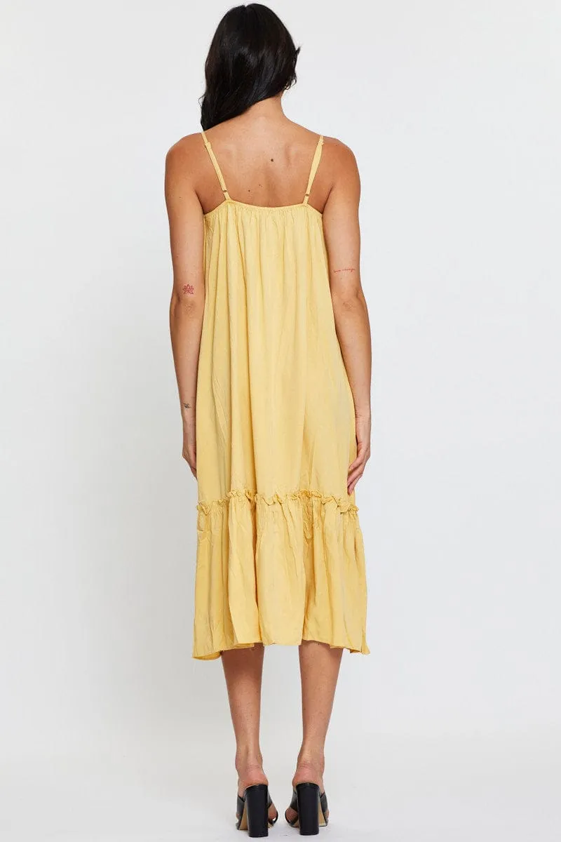 Yellow A Line Dress Sleeveless Midi sold by Ally Fashion product image thumbnail 5