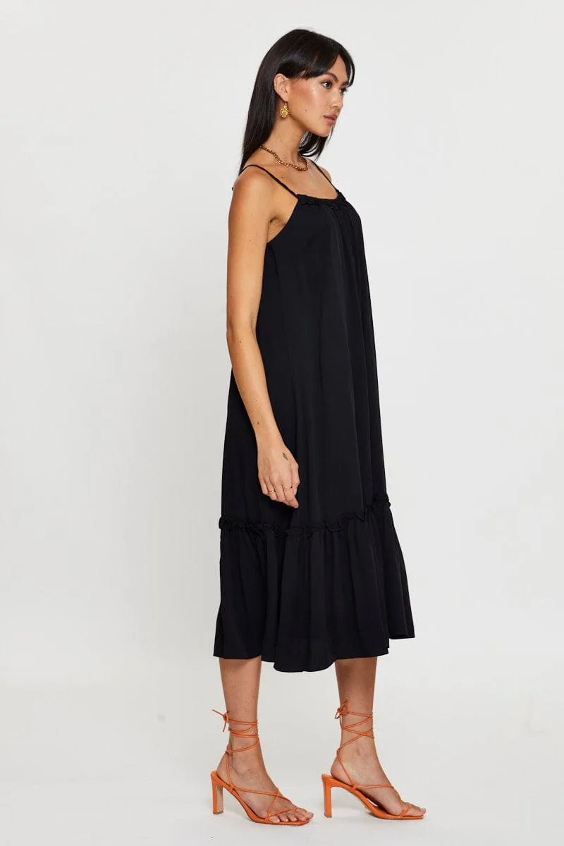 Black A Line Dress Sleeveless Midi sold by Ally Fashion product image thumbnail 4