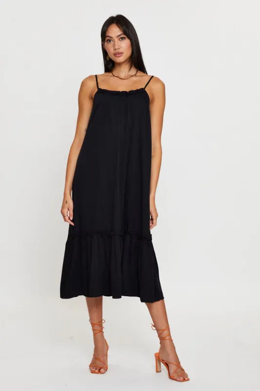 Black A Line Dress Sleeveless Midi sold by Ally Fashion