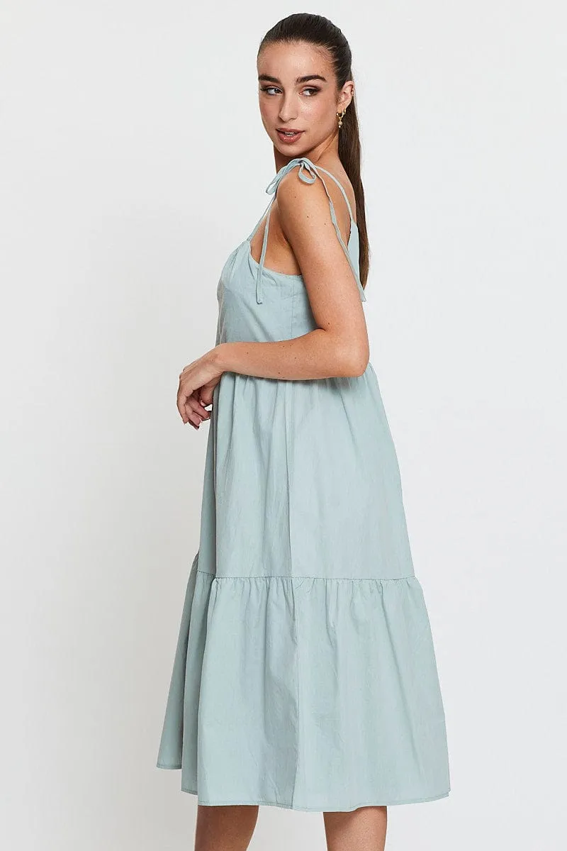 Green A Line Dress Midi sold by Ally Fashion product image thumbnail 4