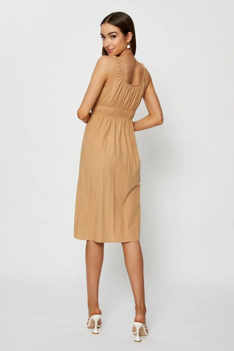 Beige Midi Dress Sleeveless sold by Ally Fashion product image thumbnail 5