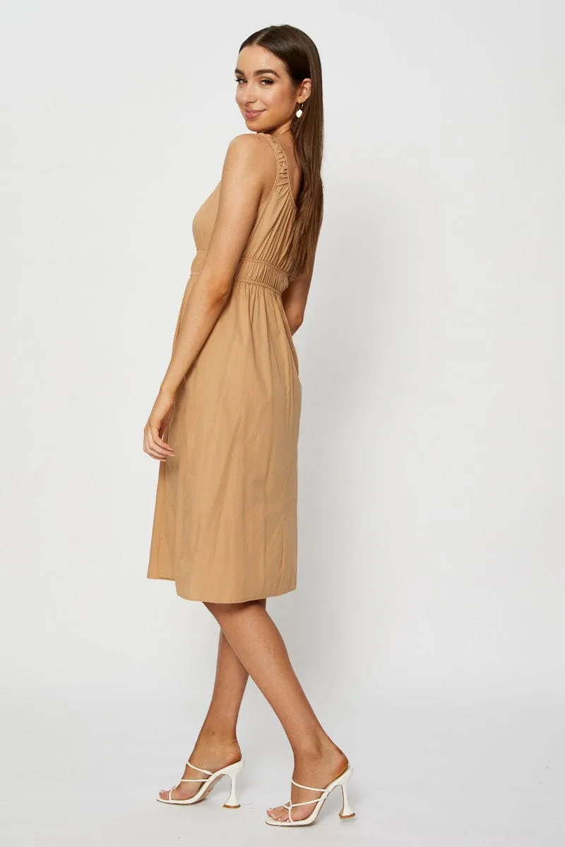 Beige Midi Dress Sleeveless sold by Ally Fashion product image thumbnail 4